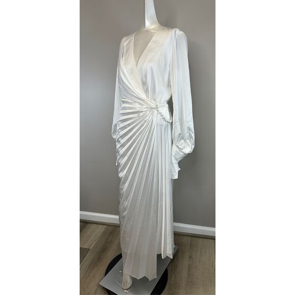 ACLER Cresta Satin Wrap Midi Dress Size 4 $520 - Picture 9 of 11